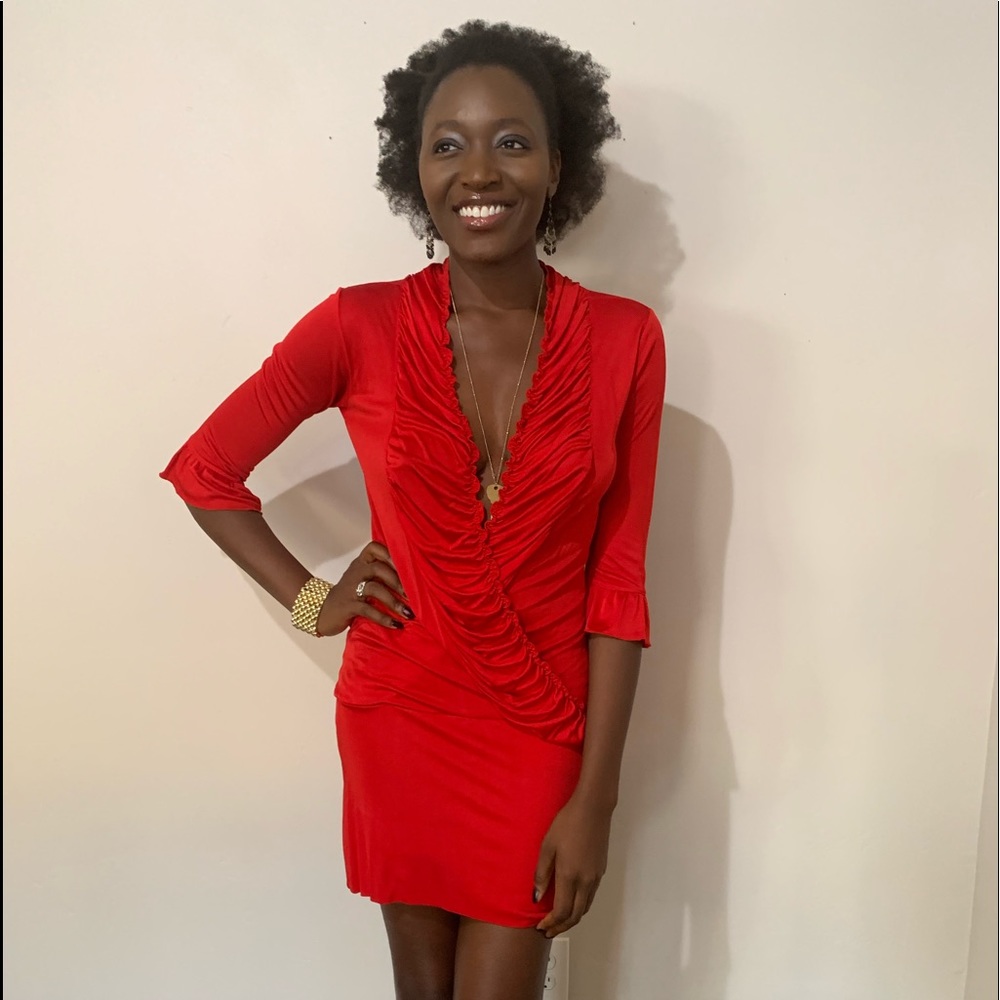 Stunning sexy designer Red mini dress